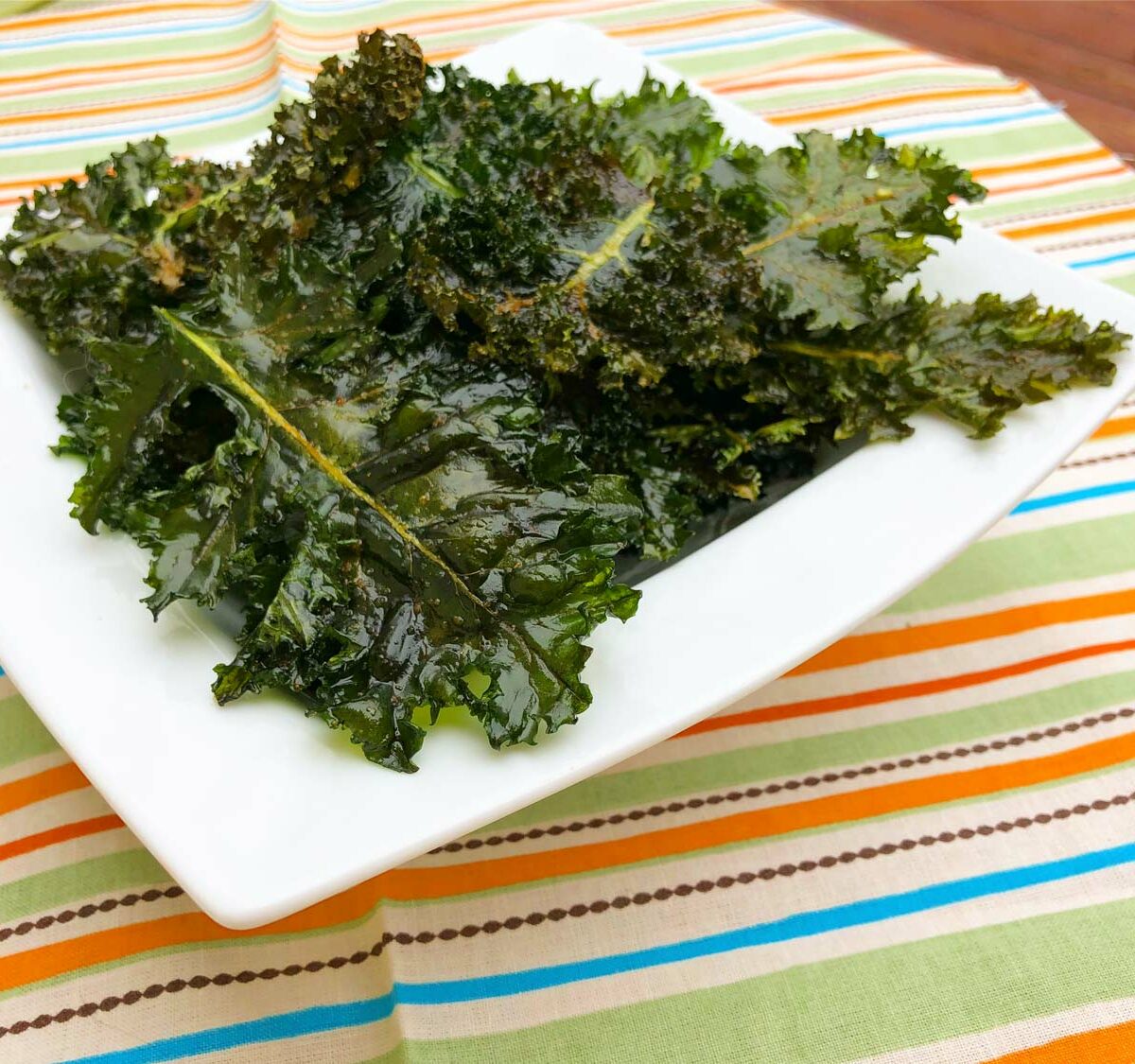 kale chips in a white bowl